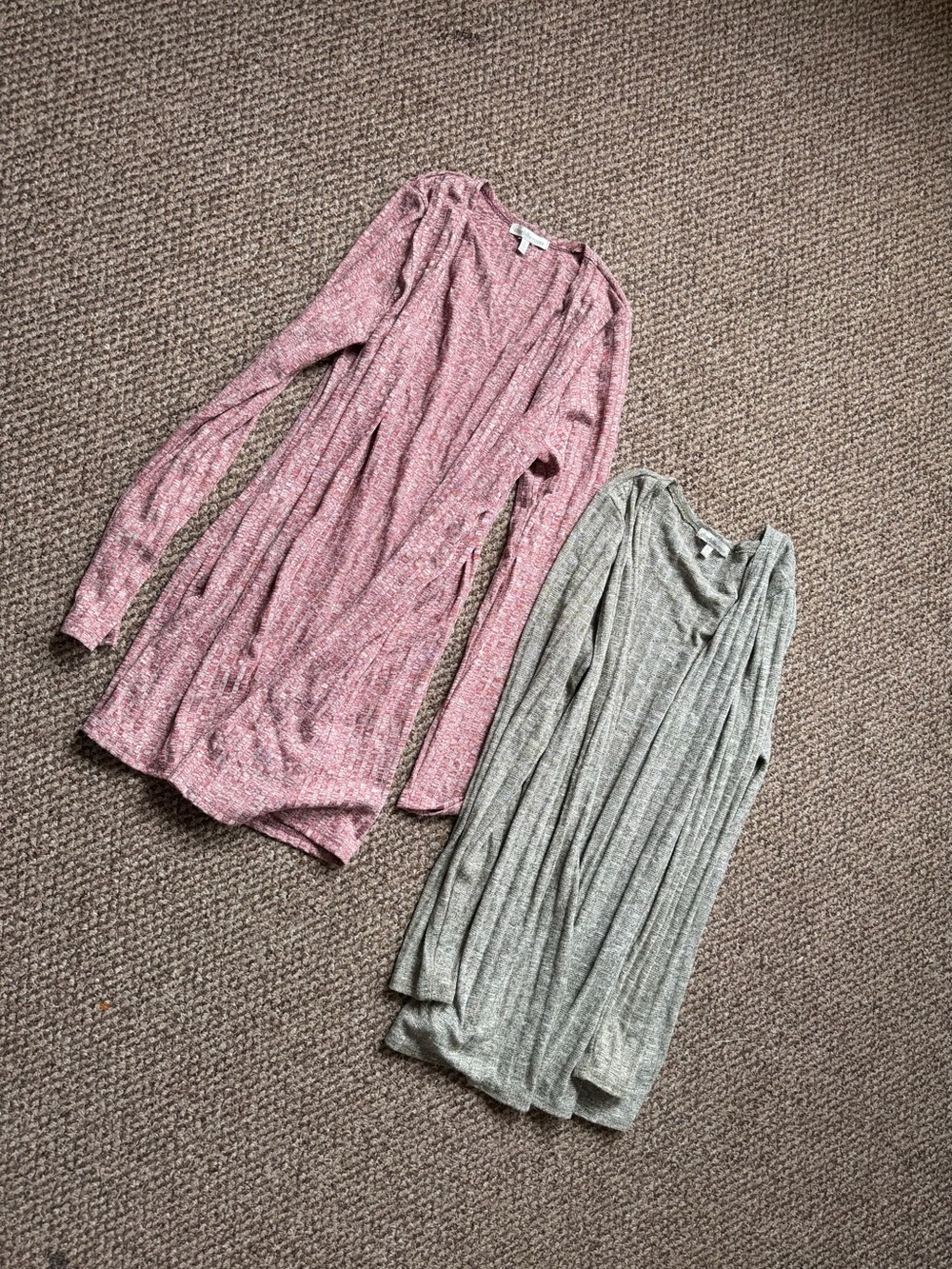 Charlotte Russe Open-Front Cardigans - orange & Gray